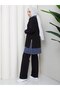 Women's 3-Piece Tracksuit Set Two-Thread Cotton Long Zipper N-05513 _ Black-Gray - 2