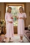 New Season Pink Stylish Lace Summer Buttoned Design Short Sleeve Maternity Maternity Dressing Gown Nightgown Set - 5