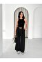 Trendy High Waist Pleated Belt Detailed Wide Leg Pants