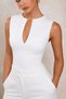 Women's Crop Blouse V-Neck Low-Cut Detailed Modern Design - 2