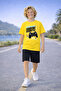 Game Console and Basketball Robot Printed Cotton Combed Cotton 3-Piece Summer T-Shirt-Shorts Children's Set - 2