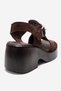 Romina Brown Suede Genuine Leather Troc Women's Platform Heeled Sandals - 5