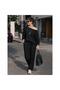 Women's Black Modal Fabric Blazer&Pants Casual Stylish Set