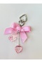Y2K Style Pink Bow Teddy Bear Bag Alarm & Keychain with Heart Kawaii Bag Charm Bag Ornament - 2