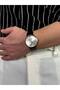 Vintage Dial Black Band Men's Wristwatch Stainless Steel Case Leather Band Durable Colorfast - 3