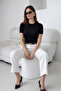 Women's Crew Neck Knitwear Transparent Blouse - 3