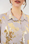 Women's Foil Patterned Shirt 20253 - Golden Yellow - 5