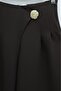 Wide-Leg Crepe Trousers with Side Zipper, Brooch, and Folded Detail -K. Coffee - 6