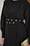 Women's Gold Snap Belted Trouser Suit Black - 7