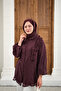 Women's Collared Gathered Shirt Burgundy - 4