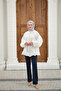 Women's Shirred Hem Shirt White - 6