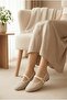 Tweed Textured Mary Jane Flats - Classic Buckle Elegant Shoes - 3