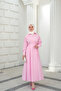 Women's Side Tie Striped Dress Pink - 2