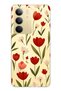 Realme C75 Compatible Red Tulip Patterned Transparent Phone Case