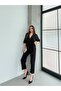 Premium Belt Detailed Double Breasted Collar Comfortable Fit Women's Jumpsuit