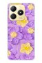 Realme C61 / C63 Compatible Purple Yellow Floral Pattern Transparent Phone Case