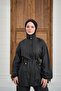 Women's Hidden Zipper Belted Pants Suit Black - 6