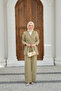 Women's Double Belted Jacket Suit Water Green - 2