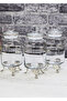 Si̇lverjar 3 Piece Real Silver Tone Metal Jar Set with Metal Legs 1515Cc - 4