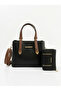 Sanmorris Women's Faux Leather Shoulder Bag and Combination Wallet Set