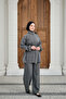 Women's Hidden Zipper Belted Pants Suit Smoked - 2