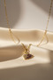 Dragonfly Figured Stone Necklace Gold Stainless Steel Elegant Minimal Women's Necklace