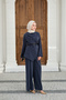 Women's Side-Stitched Piece Detail Trouser Suit Navy Blue - 5