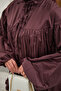 Women's Gathered Hem Shirt Burgundy - 7