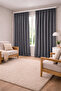 Linen Look Single Wing Extra Foam Living Room Kitchen Background Curtain Dark Gray - 3