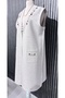 Steel Mesh 3-Button Colorful Floral Embroidered Slit Mother's Tunic Vest Ecru - 2