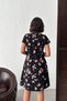 Women's Black Floral Patterned Mini Dress Nj159 - 7