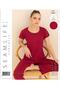 Seamlife Women's 100% Cotton Heart Pattern Short Sleeve Pajamas Set 466542 - 3