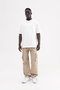 Men's Pocket Cargo Baggy Jean Trousers Beige - 7