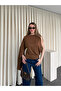 Brown Single Sleeve Detailed Blouse - 103307