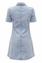 Light Blue Short Sleeve Pleated Jean Dress Alc-X15473 - 4