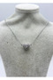 Steel silver stone magnetic heart necklace - 25ctr411 - 2