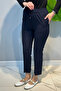 Side Pocket Ribbed Stitching Detail Trousers 153 Navy Blue - 3