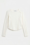 Women's Ecru Color W5 Organic Fabric Crop Fit Body - 2