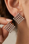 Women's Tile Pattern Rectangular Earrings