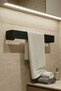 Black Metal Bathroom Towel Holder Decorative Towel Organizer Strong Adhesive Rustproof Practical Hanger - 5