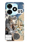 Tecno Spark 20 / 20C Compatible Zeus Patterned Transparent Phone Case