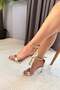 Women's Liza Gold 9 cm Heeled Ankle Strap Evening Dress Shoes - 3