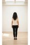 Stylish Office Bodysuit with Cut-Out Detail and Gold Accessories - 2