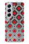 Retro Red Heart Pattern Clear Phone Case Compatible with Tecno Camon 40 Pro 5g