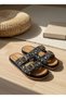 26Y225 Stone-Detail Double Buckle Orthopedic Daily Comfortable Slippers for Women