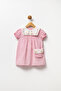 Baby Girl Holiday Dress with Bag, Bebe Collar Muslin Light Pink - 2