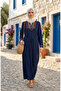 Şile Long Sleeve Dress 6550-02 Navy Blue