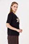 Starfish and Oyster Printed Comfortable Fit Basic T-Shirt Black - 6