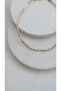 Gold Pipe Plate Stone Detail Anklet - 2