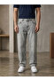 Men's Gray Baggy Fit Wide Cut Jean Trousers